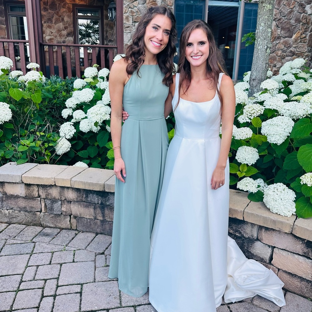 Green long dress